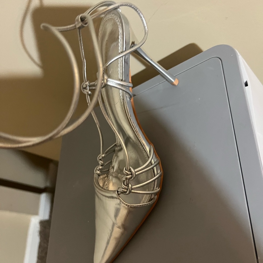 PrettyLittleThing Metallic Silver Heels